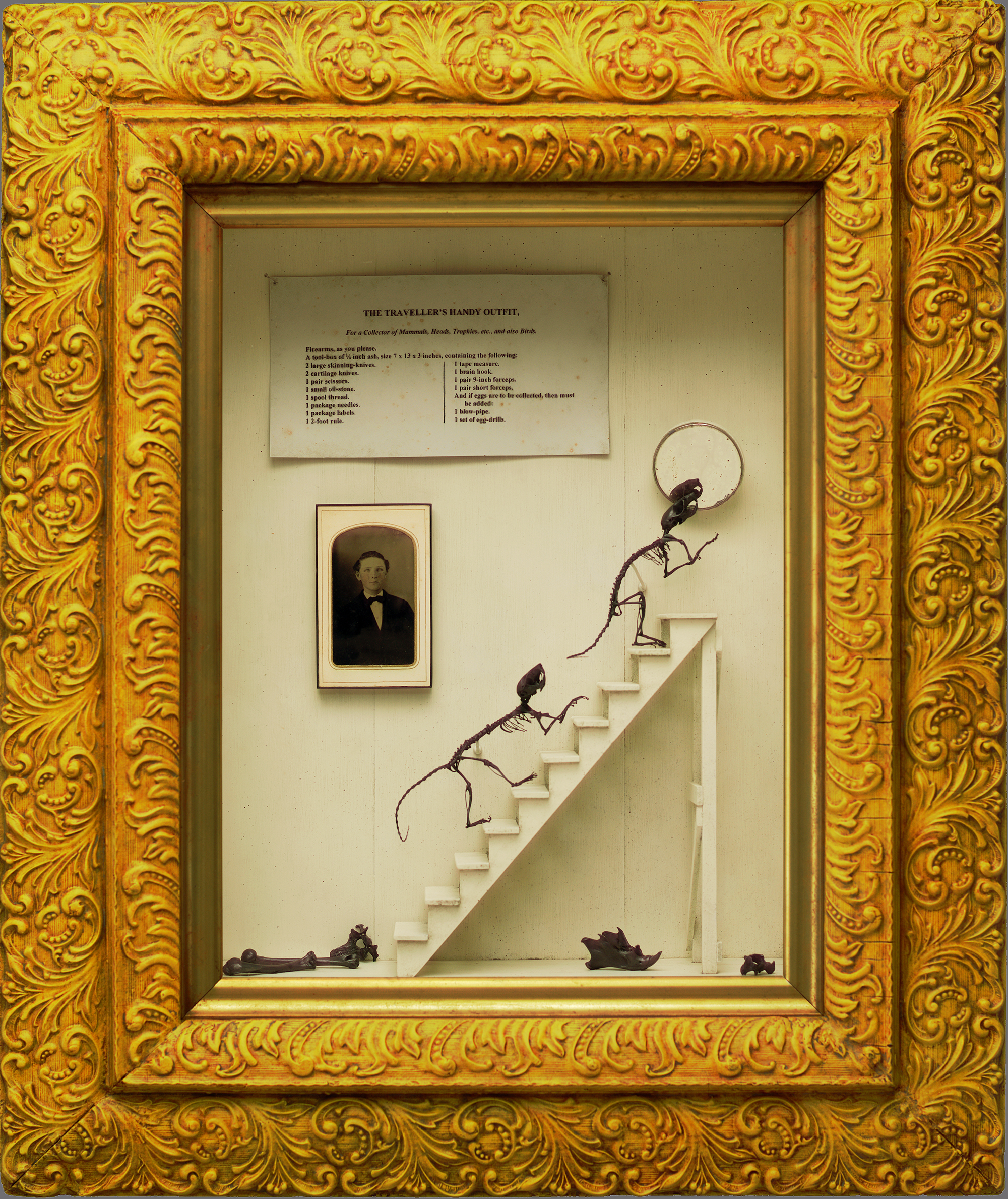 Book of Secrets_yellow frame mouse skeletons on stairs